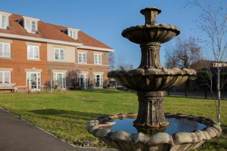 Hampton Care Home Garden with fountain 