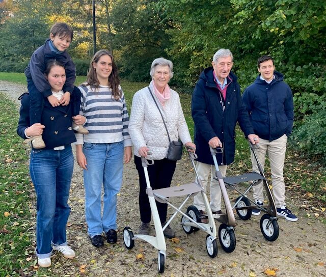 family walking in the park all generations