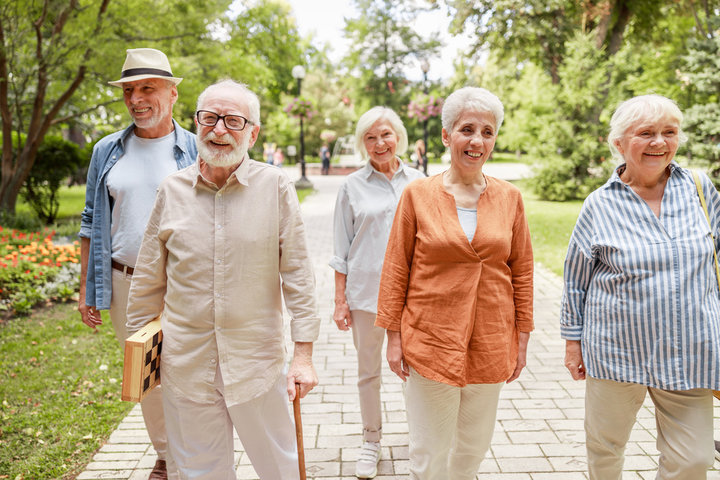 old people together smiling