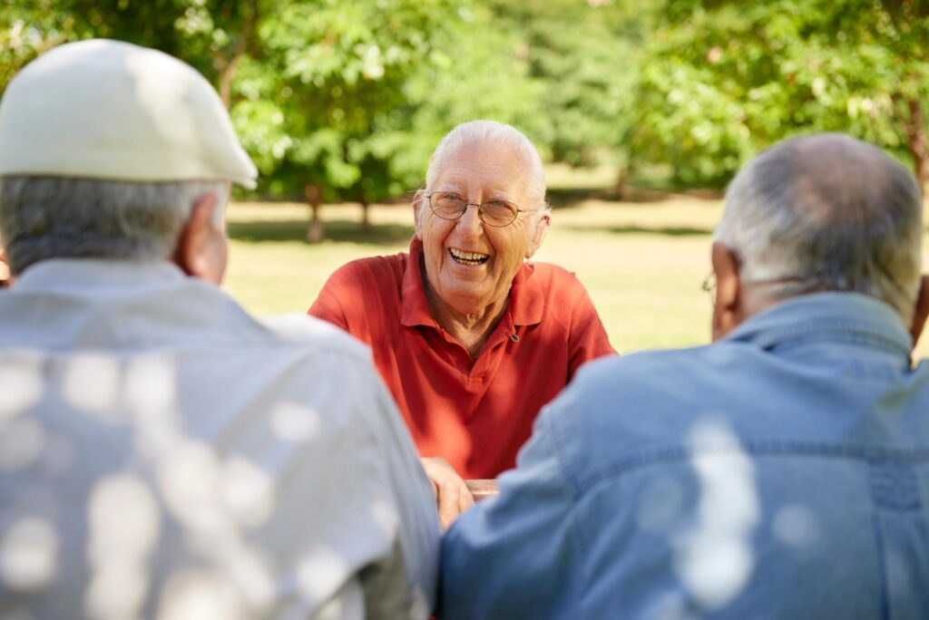residents laughing together