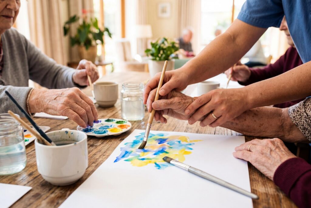 residents painting